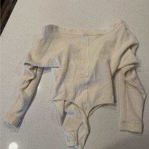 Free People Cream Off-Shoulder Bodysuit